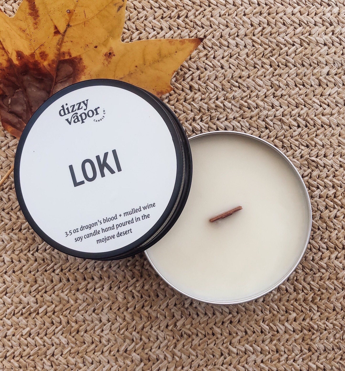 Loki Travel Tin | Dragons Blood & Mulled Wine Hand Poured Soy Candle