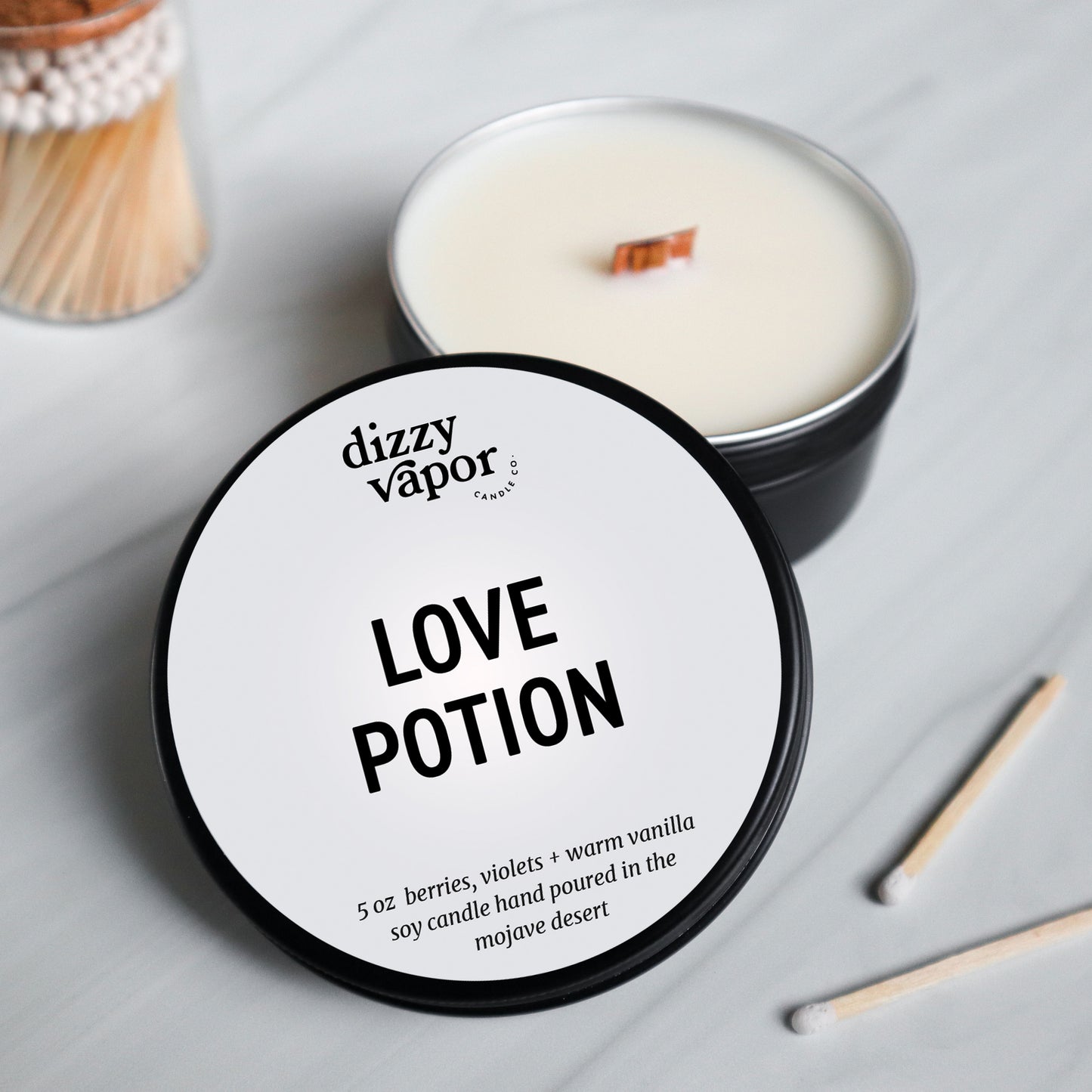 Love Potion Travel Tin | Berries, Violets & Warm Vanilla Hand Poured Soy Candle