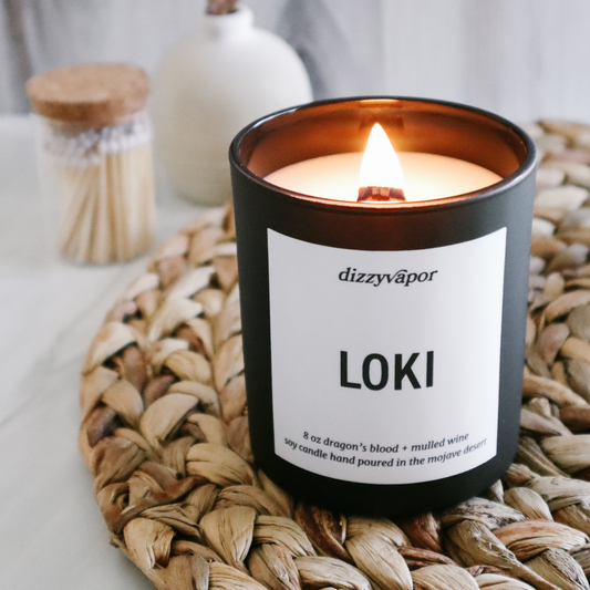 Loki | Dragon’s Blood Incense & Mulled Wine Hand Poured Soy Candle