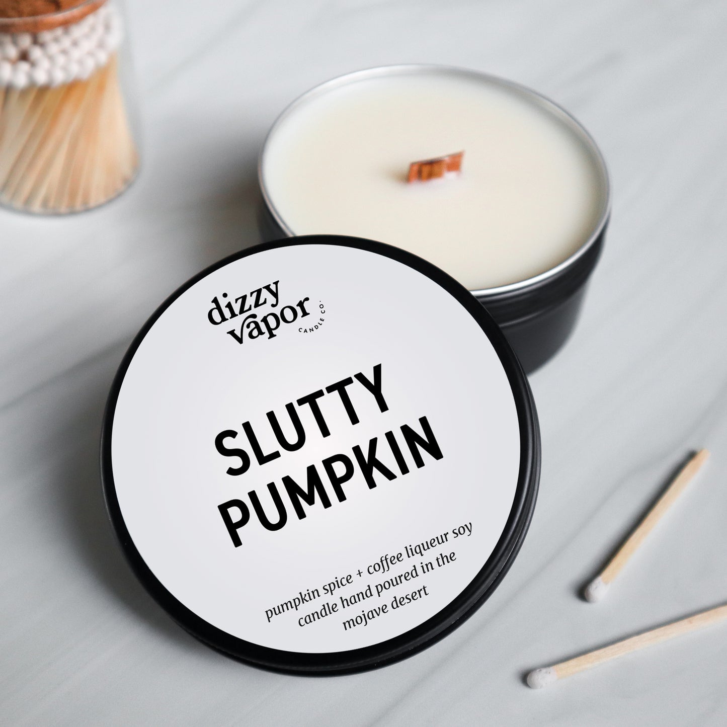 Slutty Pumpkin Travel Tin | Pumpkin Spice + Coffee Liqueur Soy Candle