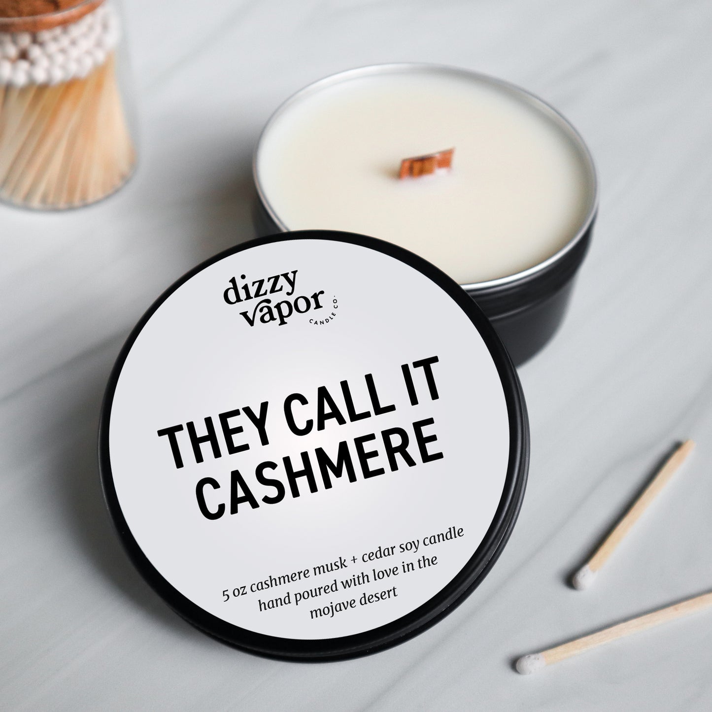 They Call It Cashmere Travel Tin | Cashmere Musk & Cedar Hand Poured Soy Candle