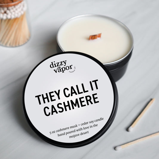 They Call It Cashmere Travel Tin | Cashmere Musk & Cedar Hand Poured Soy Candle