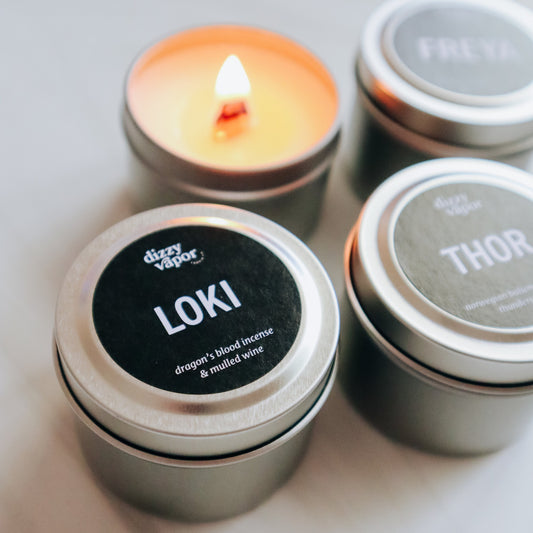 Nordic Discovery Box |  2oz Thor, Loki & Freya Wooden Wick Soy Candles